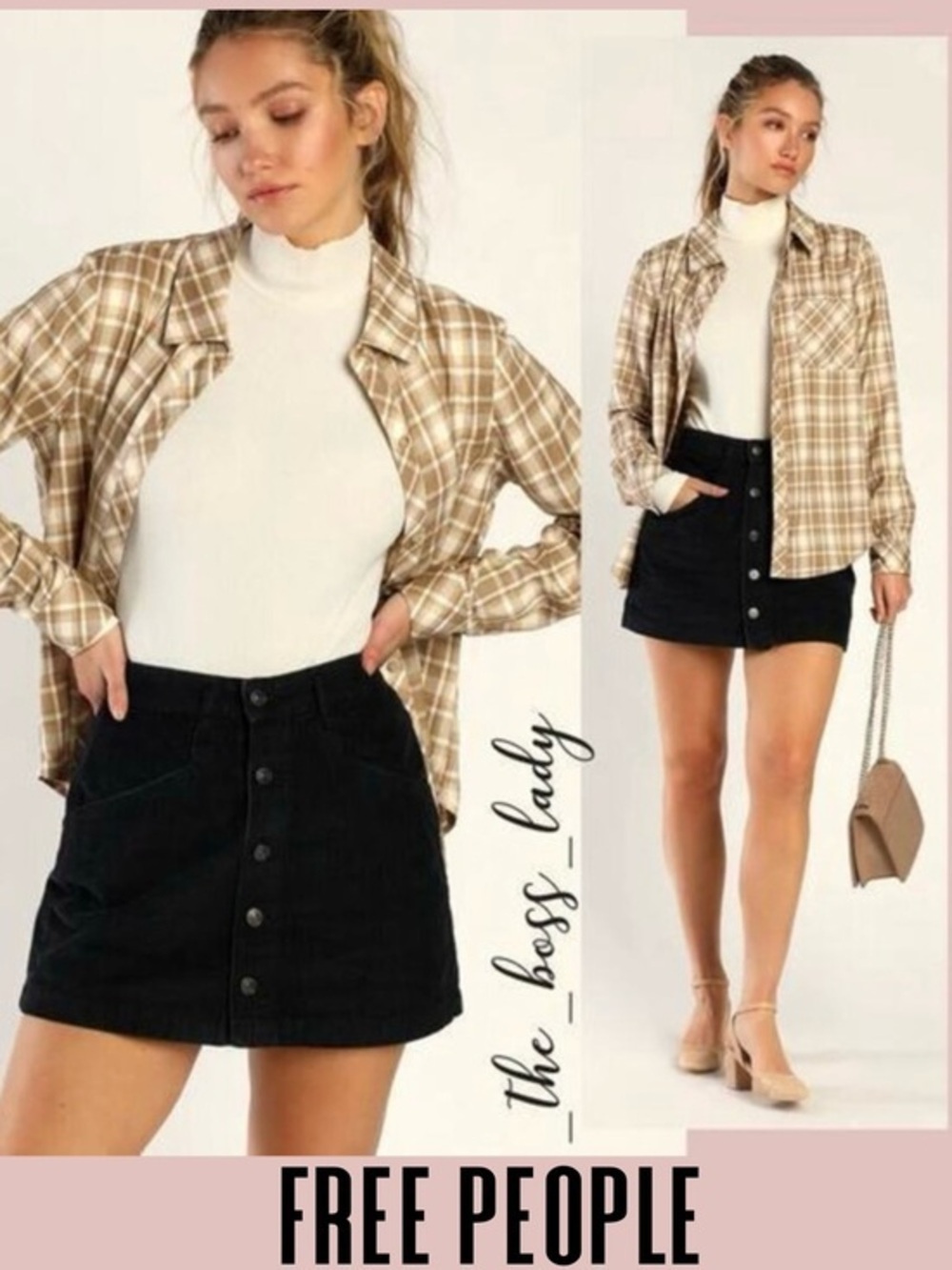 Free People mini skirt corduroy cotton